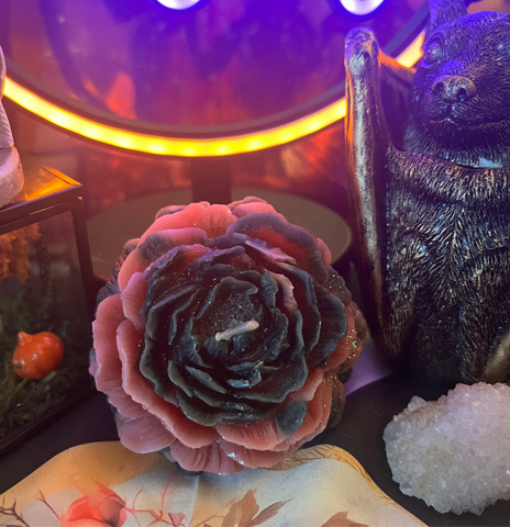Grey and Pink Beeswax Rose
