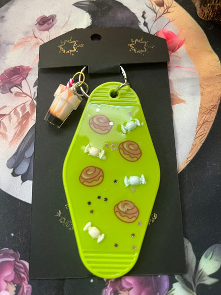 Cinnamon Rolls Motel Keychain