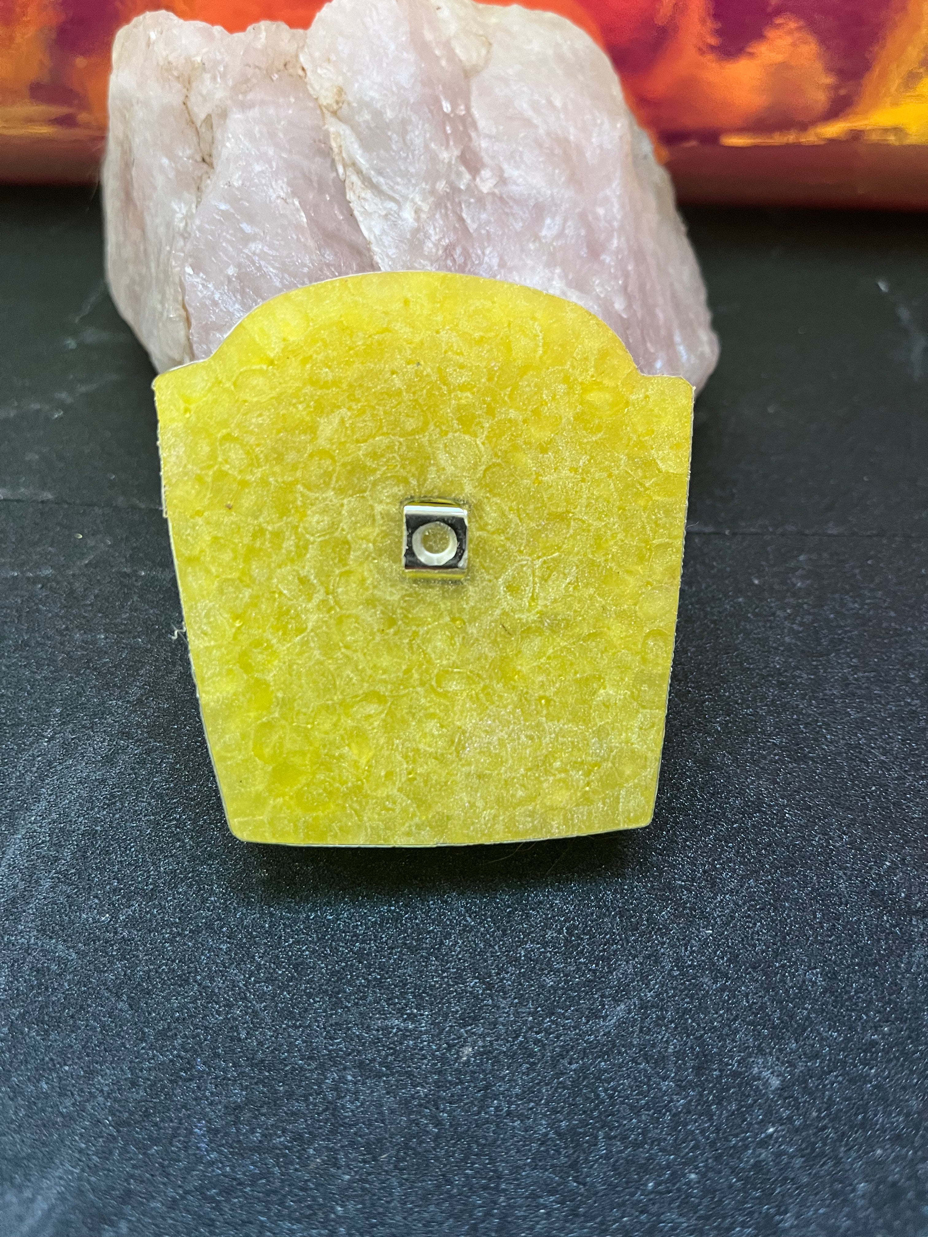 Lemon Scented Yellow Grave Stone Car Air Freshener with vent clip
