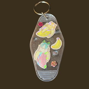 BananaCat Clear Motel Key Chain